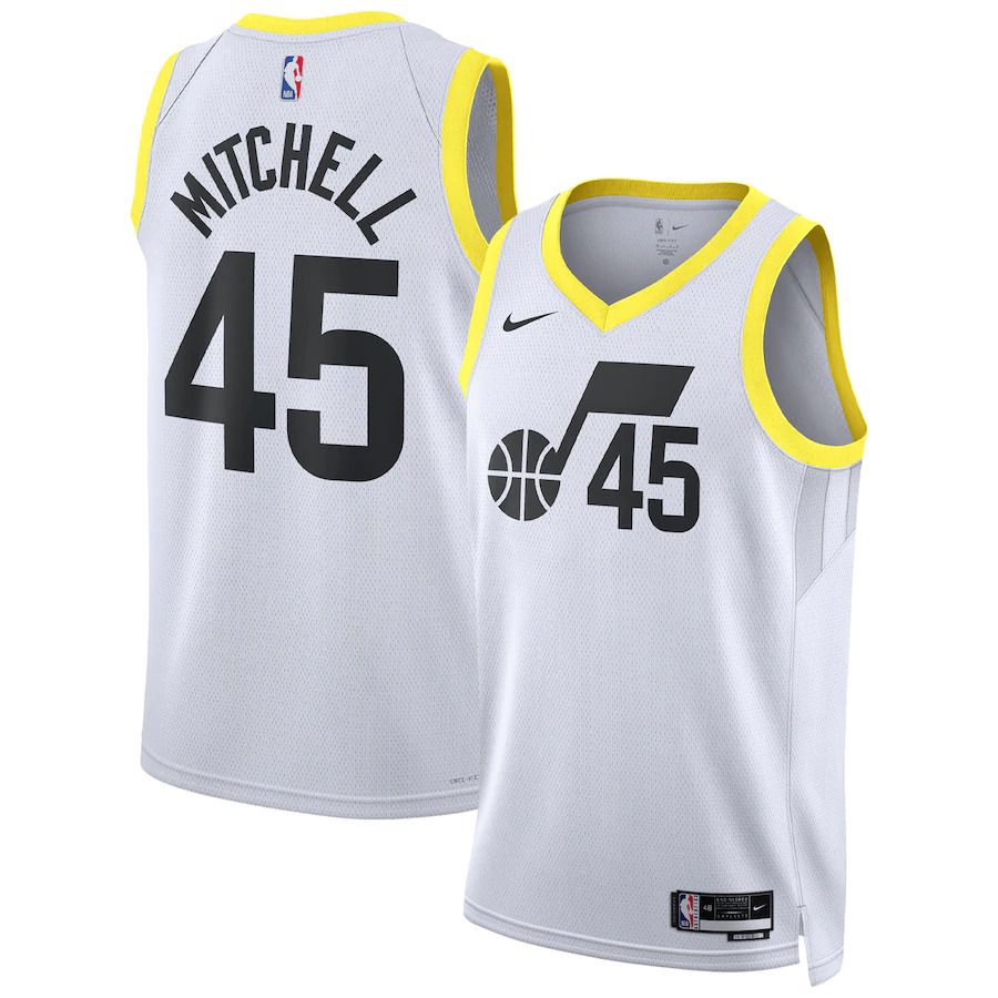 Men Utah Jazz #45 Donovan Mitchell Nike White Icon Edition 2022-23 Swingman NBA Jersey->customized nba jersey->Custom Jersey